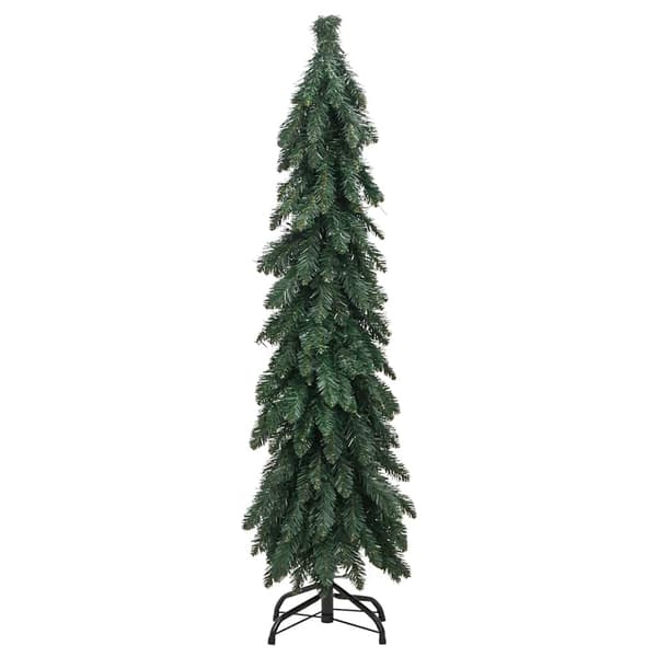 vidaXL Belyst plastgran med 80 LEDs 150 cm Grön