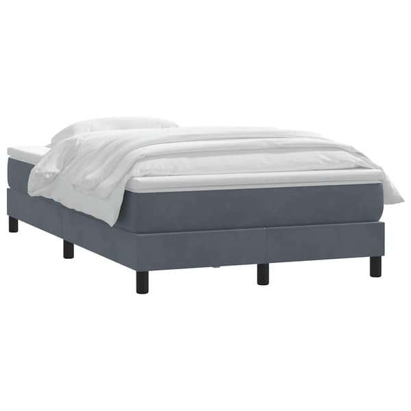 vidaXL Ramsäng med madrass mörkgrå 120x220 cm sammet Grå