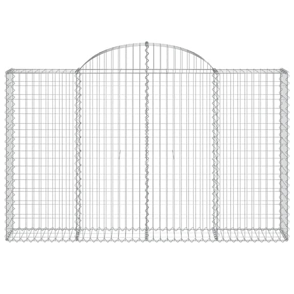 vidaXL Gabioner bågformade 25 st 200x30x120/140 cm galvaniserat järn Silver