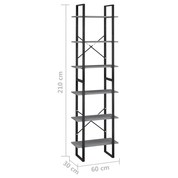vidaXL Förvaringshylla grå 60x30x210 cm massiv furu grå