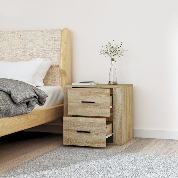 vidaXL Väggmonterat sängbord sonoma-ek 50x36x47 cm Brun