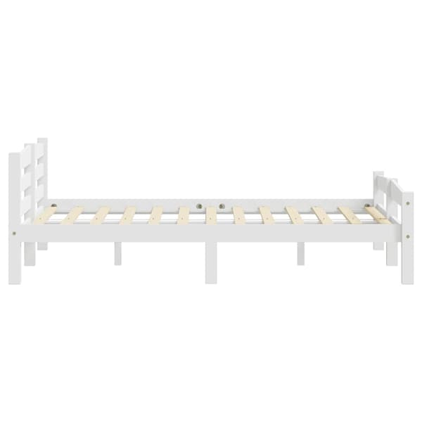vidaXL Sängram vit massiv furu 200x200 cm Vit