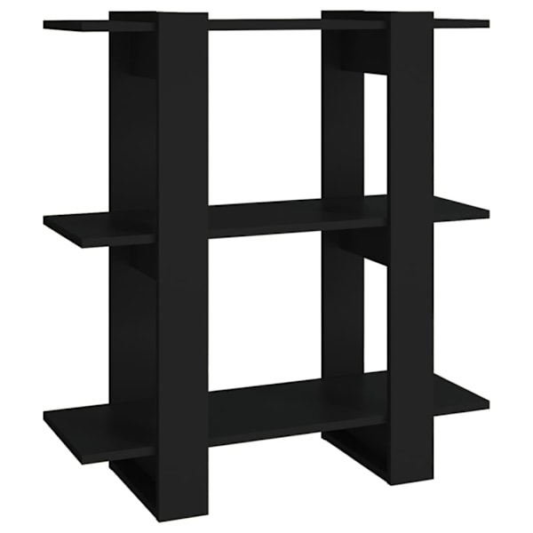 vidaXL Bokhylla/Rumsavdelare svart 80x30x87 cm Svart
