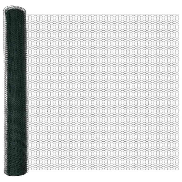 vidaXL Hexagonal stängsel med betongfundament 100 x 1,2 m Grön Mesh Grön