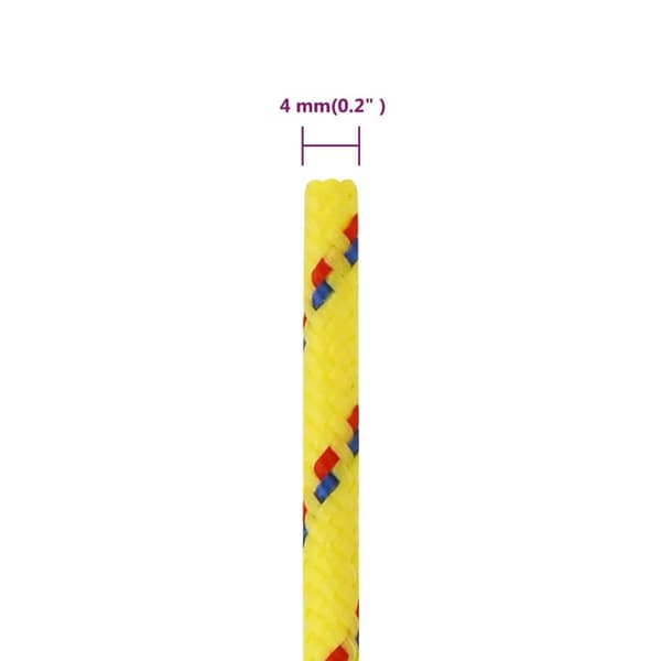 vidaXL Båtlina gul 4 mm 500 m polypropen