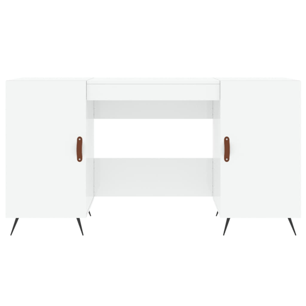 vidaXL Skrivbord vit högglans 140x50x75 cm konstruerat trä Vit