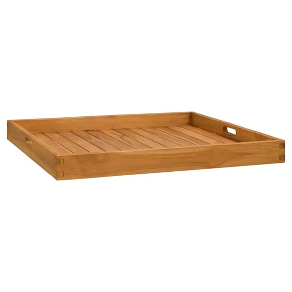vidaXL Serveringsbricka 70x70 cm massivt teakträ Brun