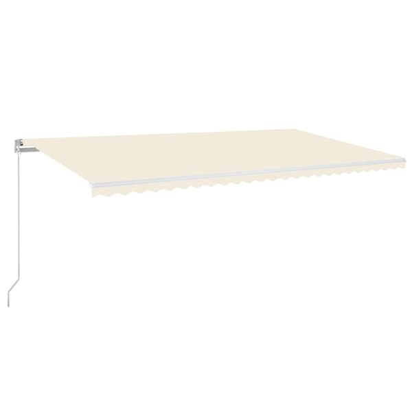 vidaXL Markis manuellt infällbar med LED 600x300 cm gräddvit Creme