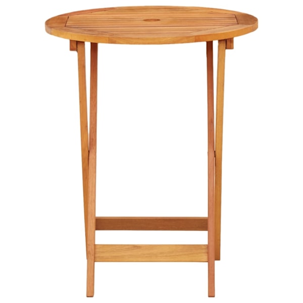 vidaXL Hopfällbart trädgårdsbord Ø60x75 cm massivt eukalyptusträ Brun