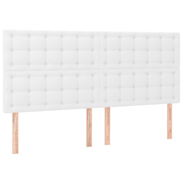 vidaXL Sängram med huvudgavel vit 160x200 cm konstläder Vit