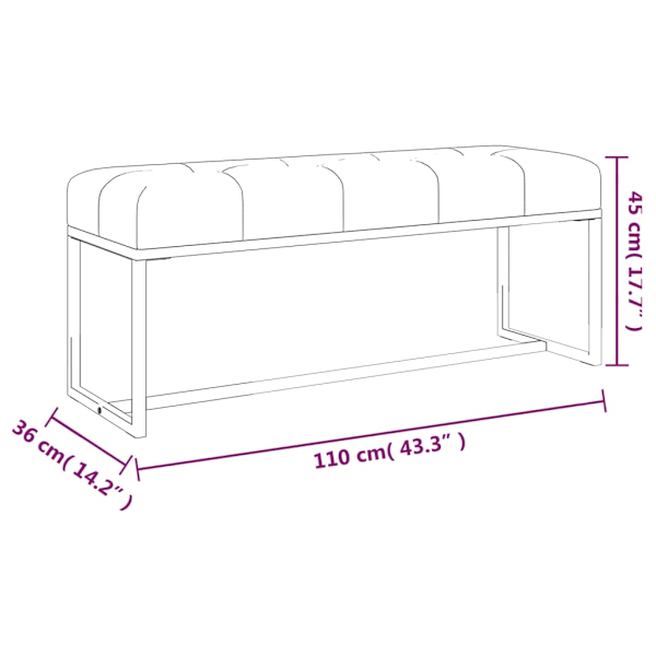 vidaXL Bänk mörkgrön 110x36x45 cm sammet Grön