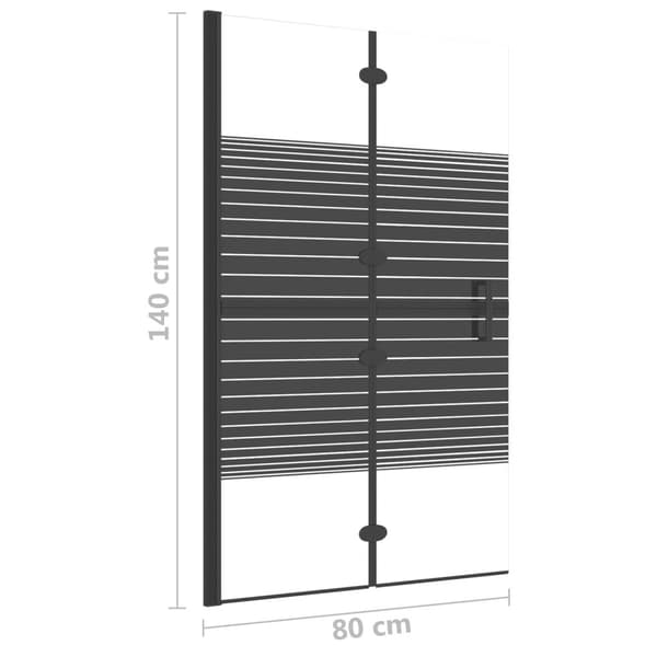 vidaXL Duschvägg fällbar ESG 80x140 cm svart