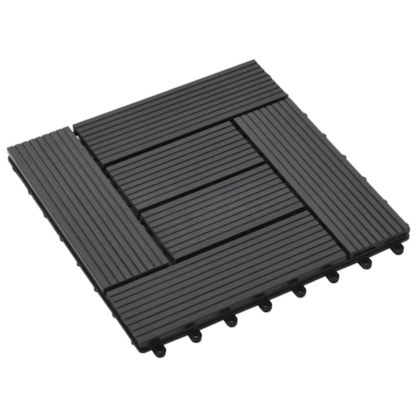 vidaXL Trall 22 st 30x30 cm 2 kvm WPC svart Svart