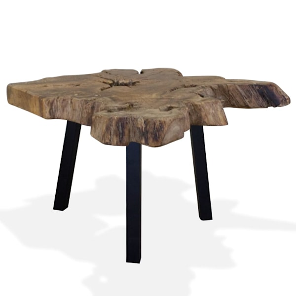 vidaXL Soffbord i äkta teak 80x70x38 cm Brun