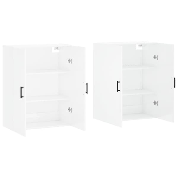 vidaXL Väggskåp 2 st vit högglans 69,5x34x90 cm Vit