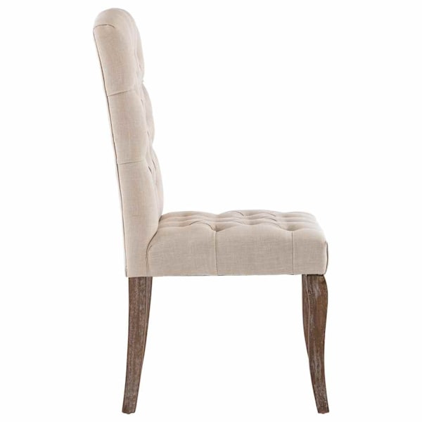 vidaXL Matstolar 2 st beige linnedesign tyg Beige