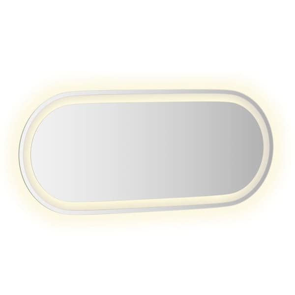 vidaXL Badrumsspegel LED 90x40 cm oval Transparent