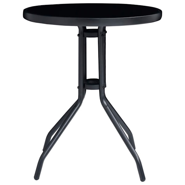 vidaXL Caféset 3 delar aluminium och textilen svart Svart