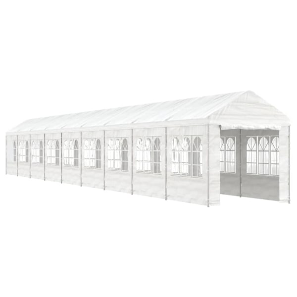 vidaXL Paviljong med tak vit 20,07x2,28x2,69 m polyeten Vit