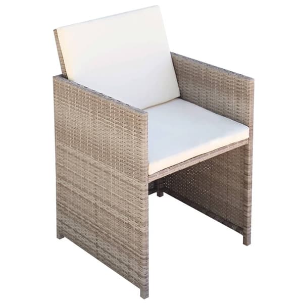vidaXL Matstolar 2 st grå 52x56x85 cm polyrotting Beige
