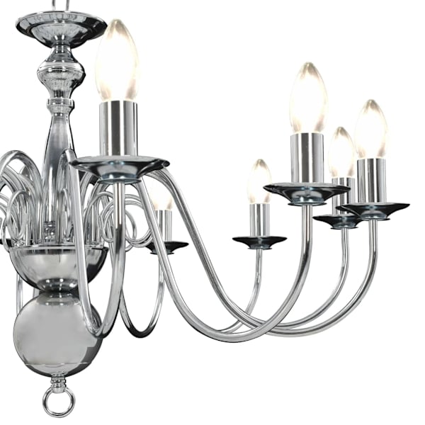vidaXL Takkrona silver 12 x E14-glödlampor Silver