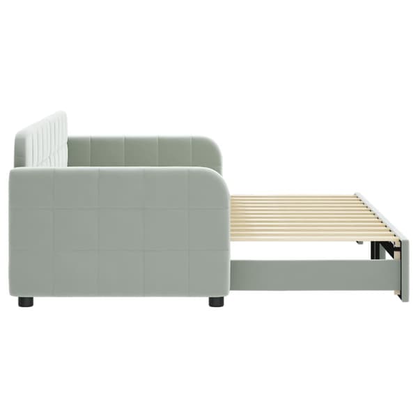 vidaXL Dagbädd utdragbar ljusgrå 80x200 cm sammet Grå