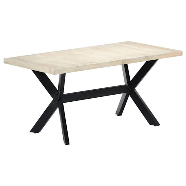 vidaXL Matbord vit 160x80x75 cm massivt mangoträ Vit