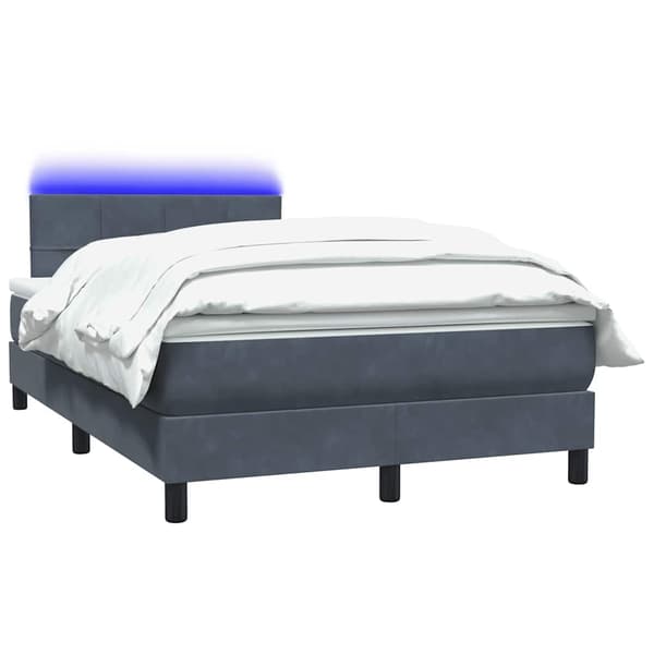 vidaXL Ramsäng med madrass mörkgrå 120x220 cm sammet Grå