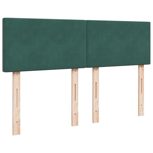 vidaXL Ramsäng med madrass mörkgrön 140x190 cm sammet Grön