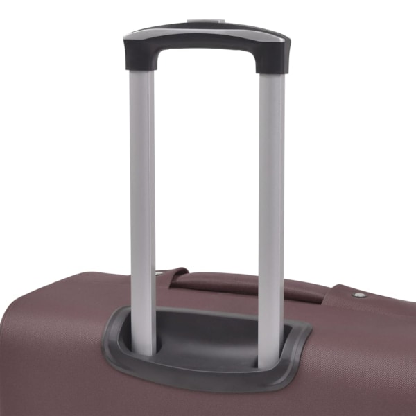 vidaXL Resväskor 3 st kaffebrun soft case Brun
