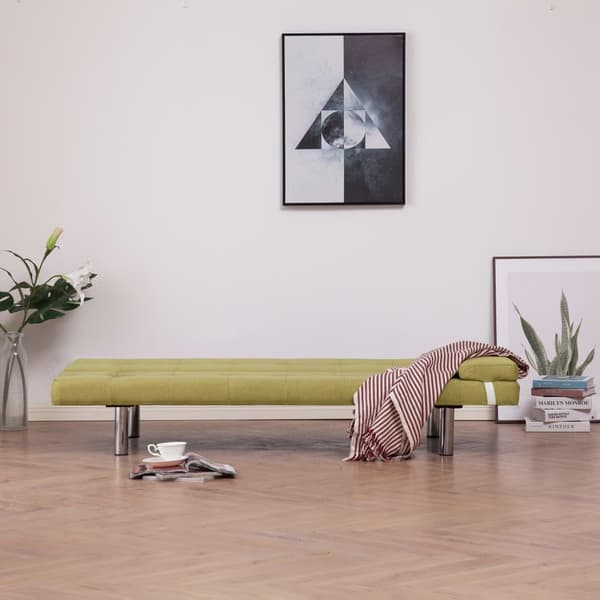vidaXL Bäddsoffa med två kuddar grön polyester Grön