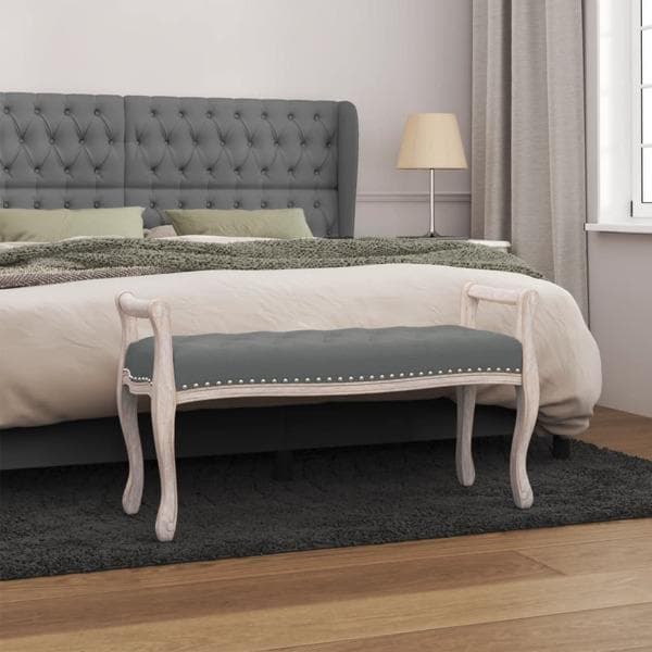 vidaXL Bänk mörkgrå 110x45x60 cm tyg Grå
