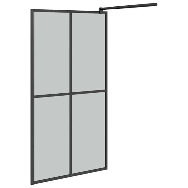 vidaXL Duschvägg 100x195cm mörkt härdat glas Svart