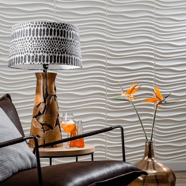 WallArt Väggpanel 3D Maxwell 12 st GA-WA22 Vit