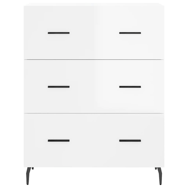 vidaXL Högskåp högglans vit 69,5x34x180 cm konstruerat trä Vit