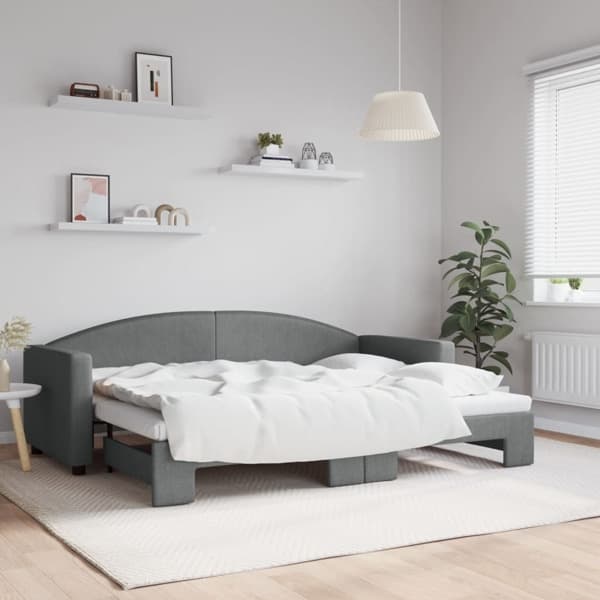 vidaXL Dagbädd utdragbar mörkgrå 80x200 cm tyg Grå