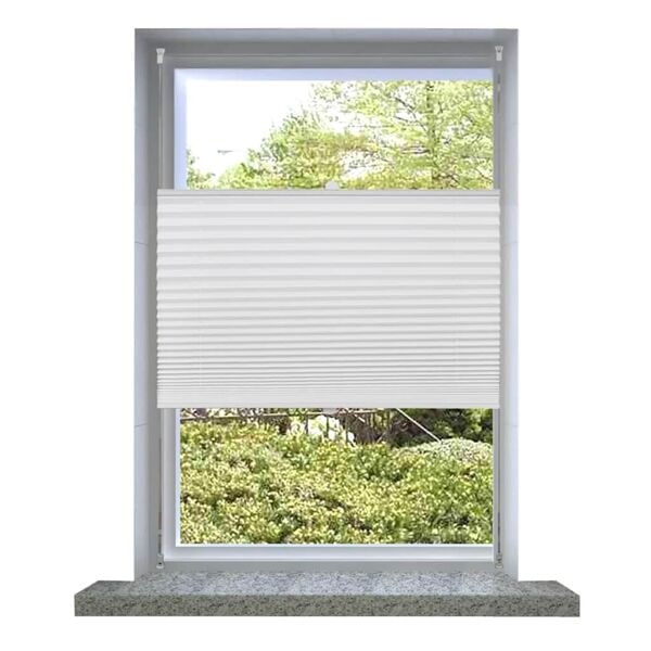 vidaXL Plisségardin 60x125 cm vit Vit