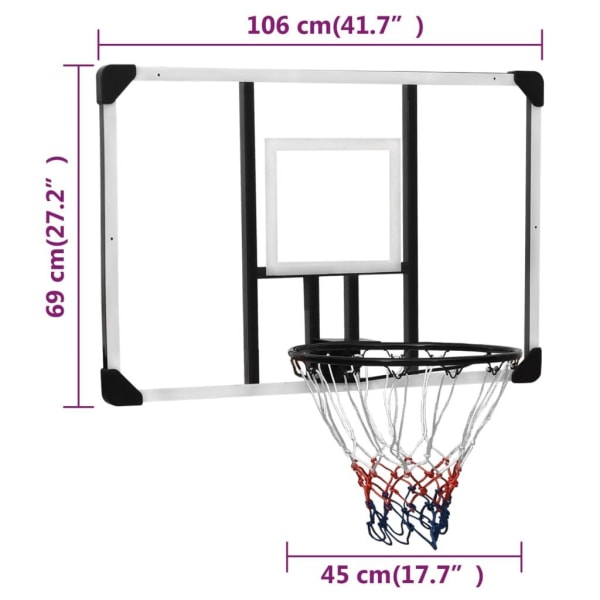 vidaXL Basketkorg transparent 106x69x3 cm polykarbonat Transparent