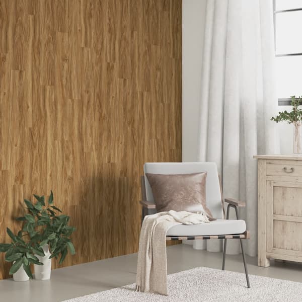 vidaXL Väggpaneler träimitation brun PVC 2,06 m² Brun