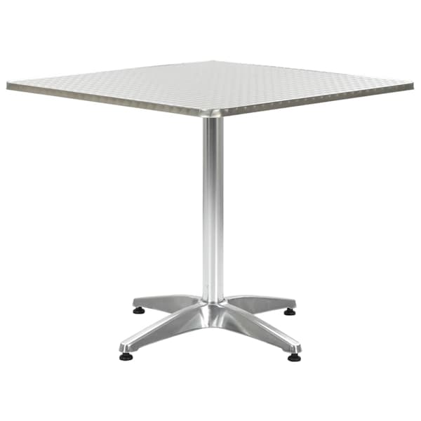 vidaXL Trädgårdsbord silver 80x80x70 cm aluminium Silver