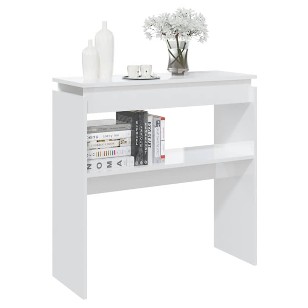 vidaXL Konsolbord vit högglans 80x30x80 cm konstruerat trä Vit