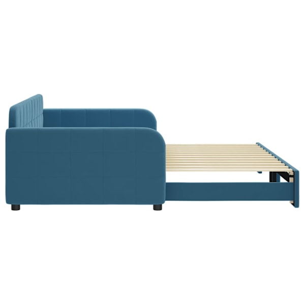 vidaXL Dagbädd utdragbar blå 100x200 cm sammet Blå
