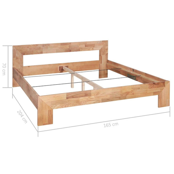 vidaXL Sängram massiv ek 160x200 cm Brun