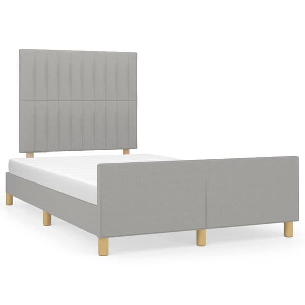 vidaXL sängram utan madrass ljusgrå 120x190 cm tyg Grå