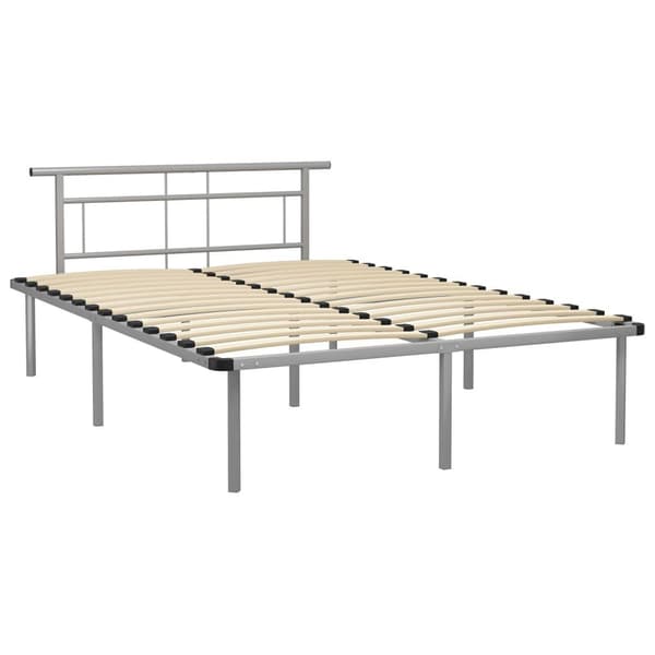 vidaXL Sängram grå metall 140x200 cm grå