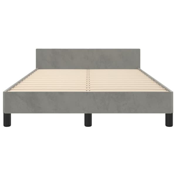 vidaXL sängram med madrass ljusgrå 120x190 cm sammet Grå