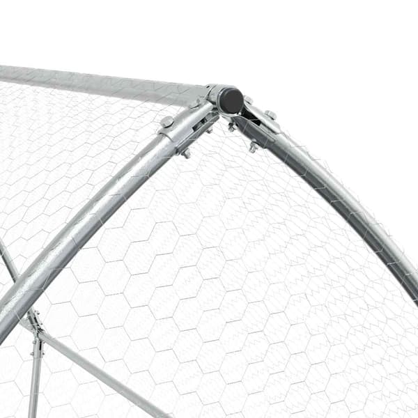 vidaXL Hönsbur silver 400x105x182 cm galvaniserat stål Silver