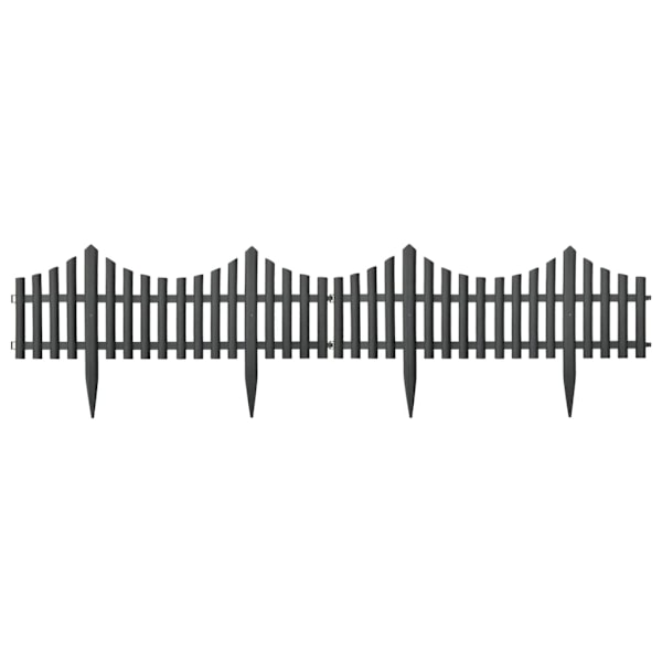vidaXL Rabattkant 17 delar antracit 10 mm PP Antracit