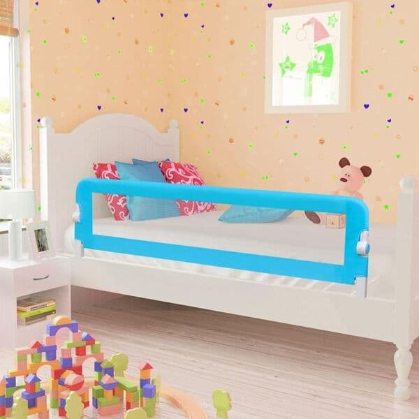 vidaXL Sängskena för barn blå 120x42 cm polyester Blå