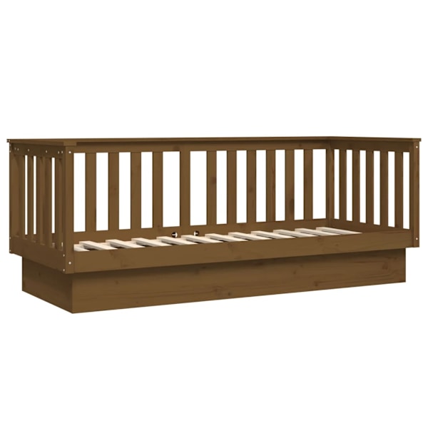 vidaXL Dagbädd honungsbrun 90x190 cm massiv furu Brun